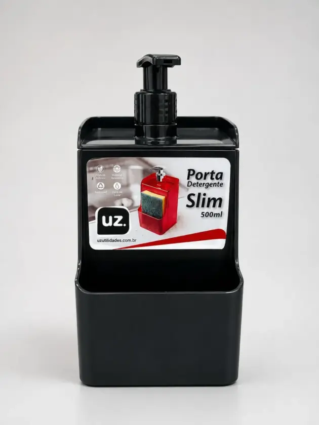 Porta Detergente Plástico Negro, UZ.