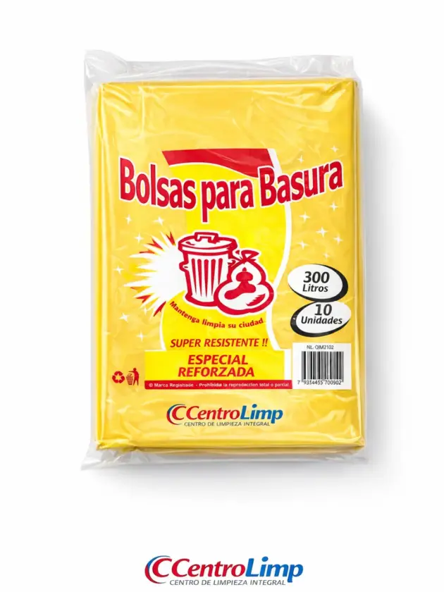 Bolsa de basura 300 L, resistente cont. 10u.