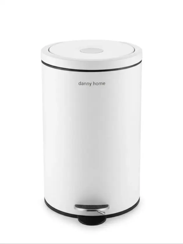 Basurero Inox 12L color blanco. Danny Home