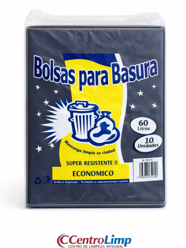 Bolsa de Basura 60 L, negro cont. 10u.