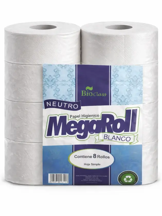 Papel higiénico Institucional (MegaRoll) 8Rollos 180m