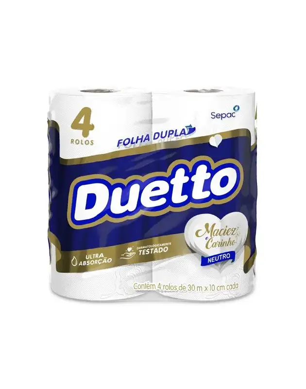 Papel Higiénico Duetto 4R doble hojas