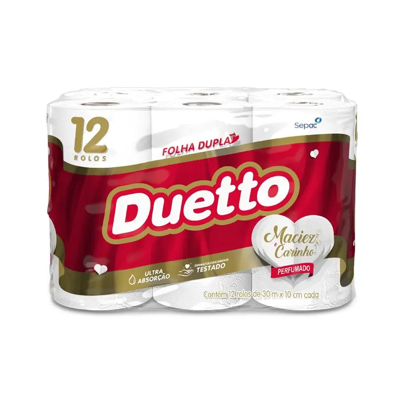 Papel Higiénico DUETTO DOBLE HOJA PERF. 12UND 30MTS